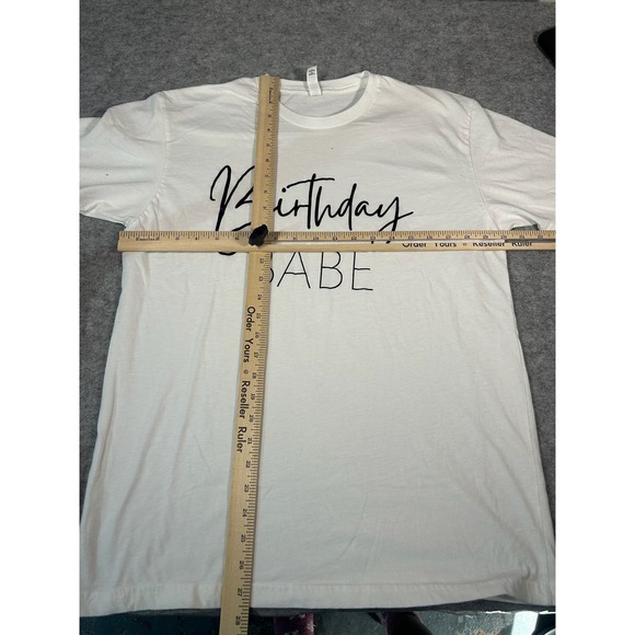 Birthday Babe Graphic Tee‎ White Women's Size L - Picture 3 of 4